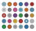 Gear color outline vector icons