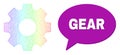 Spectrum Mesh Gradient Gear Icon and Gear Speech Bubble with Shadow