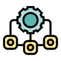 Gear connecting data blocks representing business process automation