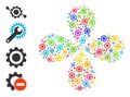 Gear Contacts Icon Colorful Twirl Flower with Four Petals