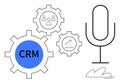 CRM Integration with Voice Technology and Data Management Visualization Royalty Free Stock Photo