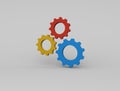 gear 3D icon , flat design best 3d illistration icon logo design Royalty Free Stock Photo