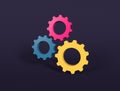 gear 3D icon , flat design best 3d illistration icon logo design Royalty Free Stock Photo
