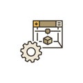 Gear with 3D printer vector Printing Settings colored icon