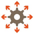 Gear distribution icon. Icon for web site. Vector illustration. Royalty Free Stock Photo