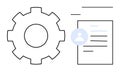 Gear and Document Outline with Profile Icon Highlighting Workflow and Process Management Theme Royalty Free Stock Photo