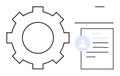 Gear with Document and User Icon Workflow, Automation, and User Identity Management Royalty Free Stock Photo