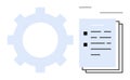 Gear and Document Visualizing Workflow Optimization and Task Management Royalty Free Stock Photo