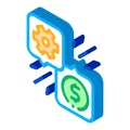 Gear Dollar Quote isometric icon vector illustration