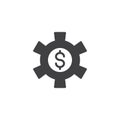 Gear and dollar vector icon Royalty Free Stock Photo