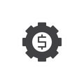 Gear with dollar vector icon