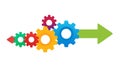 Gear-Driven Process Arrow for Workflow, vector design Generative AI Royalty Free Stock Photo