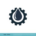 Gear Drop Oil Icon Vector Logo Template Illustration Design. Vector EPS 10 Royalty Free Stock Photo