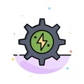 Gear, Energy, Solar, Power Abstract Flat Color Icon Template