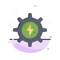 Gear, Energy, Solar, Power Abstract Flat Color Icon Template