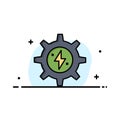 Gear, Energy, Solar, Power Business Logo Template. Flat Color