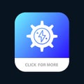 Gear, Energy, Solar, Power Mobile App Button. Android and IOS Glyph Version