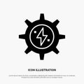 Gear, Energy, Solar, Power solid Glyph Icon vector