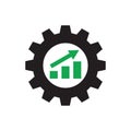 Gear exchange market concept icon. Progress development strategy symbol. SEO business marketing sign. Business trend invest analyz Royalty Free Stock Photo