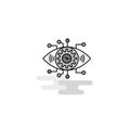 Gear eye Web Icon. Flat Line Filled Gray Icon Vector Royalty Free Stock Photo