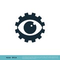 Gear Eyeball Icon Vector Logo Template Illustration Design. Vector EPS 10 Royalty Free Stock Photo
