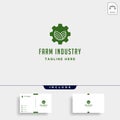 Gear farm logo vector nature industry symbol signs icon illustration isolated