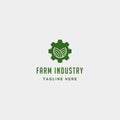 Gear farm logo vector nature industry symbol signs icon illustration isolated