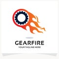 Gear Fire Logo Design Template Inspiration Royalty Free Stock Photo