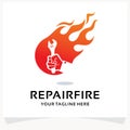 Gear Fire Logo Design Template Inspiration Royalty Free Stock Photo