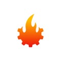 gear fire vector logo icon template Royalty Free Stock Photo