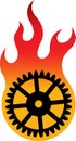 Gear flame logo Royalty Free Stock Photo