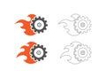 Gear with flame logo icon Royalty Free Stock Photo