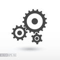Gear flat Icon. Sign gears. Vector logo for web design, mobile and infographics