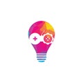 Gear game bulb shape concept logo design. Royalty Free Stock Photo