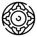 Gear global education icon, outline style