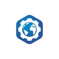 Gear global vector logo design template.