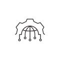 Gear, globe, setting icon. Signs and symbols icon can be used for web, logo, mobile app, UI, UX