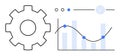 Gear and Graph Illustrating Data Analysis and Process Optimization in Business Strategies