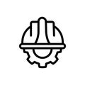 Gear halmet labor icon vector design. Editable stroke.