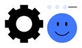 Gear and happy Face Graphic Technology and User Experience Concept Royalty Free Stock Photo