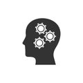 Gear head icon flat Royalty Free Stock Photo