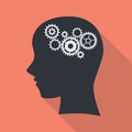 Gear in head Royalty Free Stock Photo