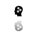 Gear head icon flat Royalty Free Stock Photo