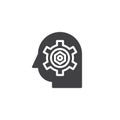 Gear in head vector icon Royalty Free Stock Photo