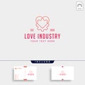 gear heart logo line health industry vector icon design isolated