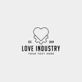 gear heart logo line health industry vector icon design isolated