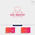 gear heart logo line health industry vector icon design isolated