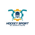 Gear Hockey sport logo design template. Modern vector illustration. Badge design Royalty Free Stock Photo