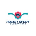 Gear Hockey sport logo design template. Modern vector illustration. Badge design Royalty Free Stock Photo