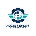 Gear Hockey sport logo design template. Modern vector illustration. Badge design Royalty Free Stock Photo